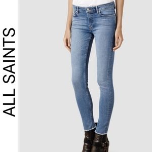 All Saints Mast Skinny Jean's With Frayed Hem 25